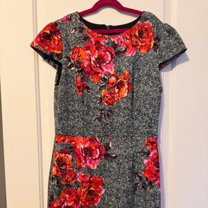 Betsey Johnson Grey Floral Sheath Dress